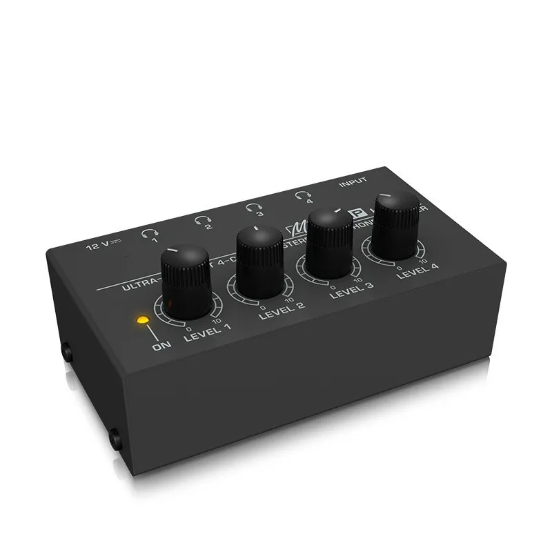 4 Channels Mini Headphone Amplifier HA400 Ultra-Compact Stereo Audio Amplifier With Power Adapter 10MHz Earphone Amp for Music