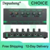 Mini Headphone Amplifier Depusheng New 4/6Channels Ultra-Compact Stereo Audio Amplifier With Power Adapter 10MHz Earphone Amp
