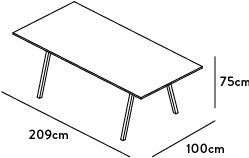 Dimensiones Mesa de Comedor Rectangular Dedo